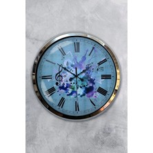 Kasva Concept Hediyelik 40 cm Krom Metal Naturel Duvar Saati