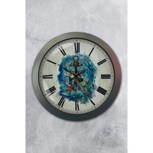 Kasva Concept Hediyelik 36 cm Antrasit Metal Deniz Duvar Saati
