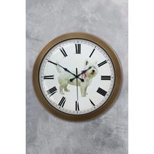 Kasva Concept Hediyelik 36 cm Eskitme Metal Köpek Duvar Saati