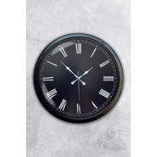 Kasva Concept Hediyelik 40 cm Siyah Metal Black Color Duvar Saati