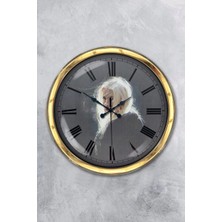 Kasva Concept Hediyelik 40 cm Gold Metal Kadın Duvar Saati