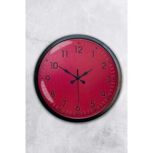 Kasva Concept Hediyelik 40 cm Siyah Metal Pembe Duvar Saati