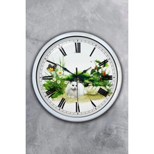 Kasva Concept 40 cm Beyaz Metal Doğal Yaşam Duvar Saati