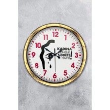 Kasva Concept 40 cm Gold Metal Sosyal Mesaj Duvar Saati
