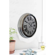 Kasva Concept Hediyelik Dekoratif 40 cm Krom Metal Aslan Burcu Duvar Saati