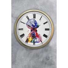 Kasva Concept Hediyelik 40 cm Eskitme Metal Insan Duvar Saati