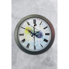 Kasva Concept Hediyelik 36 cm Antrasit Metal Dance Duvar Saati