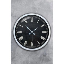 Kasva Concept Hediyelik 40 cm Beyaz Metal Naturel Duvar Saati