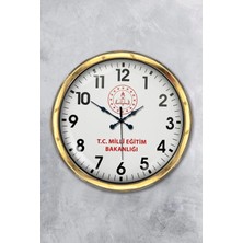 Kasva Concept 40 cm Gold Metal Milli Eğitim Duvar Saati