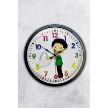 Kasva Concept 40 cm Siyah Metal Çocuk Odası Duvar Saati