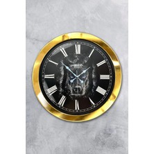 Kasva Concept Hediyelik 36 cm Gold Metal Köpek Duvar Saati