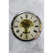 Kasva Concept Hediyelik 40 cm Krom Metal Kartal Duvar Saati