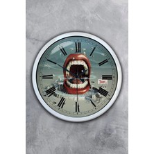 Kasva Concept 40 cm Beyaz Metal Diş Hekimi Duvar Saati