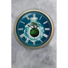 Kasva Concept 40 cm Eskitme Metal Iklim Temalı Duvar Saati