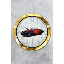 Kasva Concept 36 cm Gold Metal Araba Galeri Duvar Saati