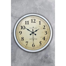 Kasva Concept Hediyelik 40 cm Beyaz Metal Klasik Duvar Saati