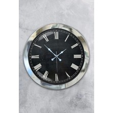 Kasva Concept Hediyelik 36 cm Krom Metal Naturel Duvar Saati