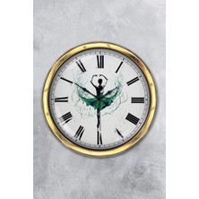 Kasva Concept Hediyelik 40 cm Gold Metal Dans Duvar Saati