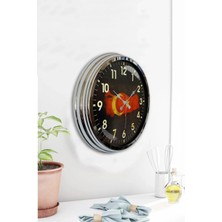 Kasva Concept Hediyelik 40 cm Krom Metal Türkiye Duvar Saati