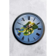 Kasva Concept 40 cm Siyah Metal Tatil Turizm Duvar Saati