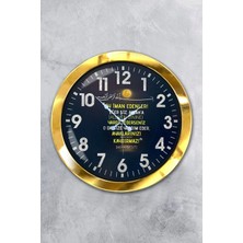 Kasva Concept Hediyelik 36 cm Gold Metal Hadis Duvar Saati