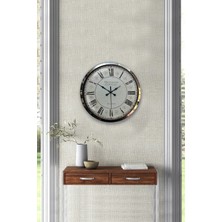 Kasva Concept Hediyelik Dekoratif 40 cm Krom Metal Vazolu Çiçek Duvar Saati