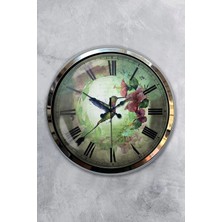 Kasva Concept Hediyelik 40 cm Krom Metal Marslı Duvar Saati