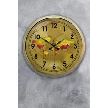 Kasva Concept 40 cm Eskitme Metal Harita Hediyelik Duvar Saati