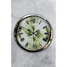 Kasva Concept Hediyelik 40 cm Krom Metal Eskitme Duvar Saati