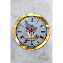 Kasva Concept Hediyelik 36 cm Gold Metal Mutfak Duvar Saati