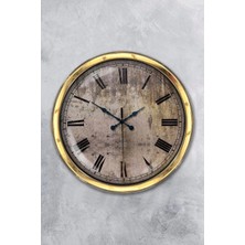 Kasva Concept Hediyelik 40 cm Gold Metal Eksitme Duvar Saati