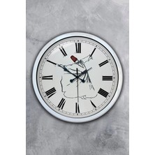 Kasva Concept Hediyelik 40 cm Beyaz Metal Mevlana Duvar Saati