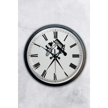 Kasva Concept 40 cm Siyah Metal Kırmızı Duvar Saati