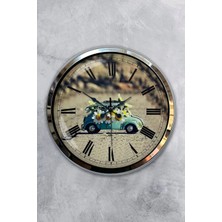 Kasva Concept Hediyelik 40 cm Krom Metal Tosbağa Duvar Saati