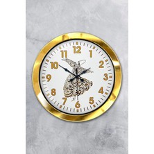 Kasva Concept Hediyelik 36 cm Gold Metal Mevlana Duvar Saati