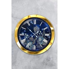 Kasva Concept Hediyelik 36 cm Gold Metal Tasarım Duvar Saati