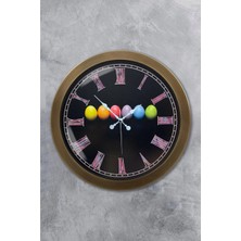 Kasva Concept 36 cm Eskitme Metal Yumurta Duvar Saati