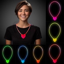 adissa collection Karanlıkta Yanan Glow Kalp Şekilli Kolye 6 Renk 6 Adet