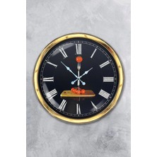 Kasva Concept Hediye 40 cm Gold Metal Kitchen Duvar Saati Dekor