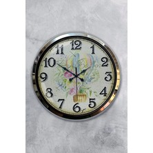 Kasva Concept Hediyelik 40 cm Krom Metal Basketbol Duvar Saati