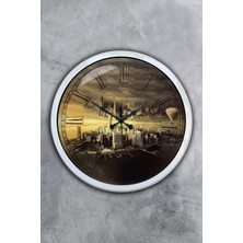 Kasva Concept 40 cm Beyaz Metal New York Duvar Saati
