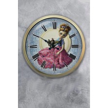 Kasva Concept 40 cm Eskitme Metal Kadın Duvar Saati