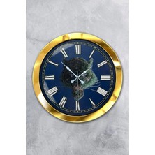 Kasva Concept Hediyelik 36 cm Gold Metal Vahşi Doğa Duvar Saati