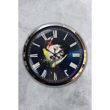 Kasva Concept Hediyelik 40 cm Krom Metal Uyku Duvar Saati