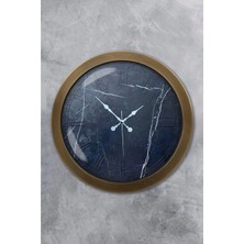 Kasva Concept Hediyelik 36 cm Eskitme Metal Black Marble Duvar Saati
