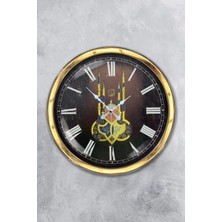 Kasva Concept Hediyelik 40 cm Gold Metal Cami Duvar Saati