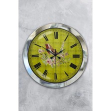 Kasva Concept Hediyelik 36 cm Krom Metal Kuş Duvar Saati