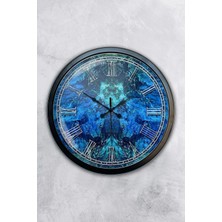 Kasva Concept Hediyelik 40 cm Siyah Metal Blue Duvar Saati