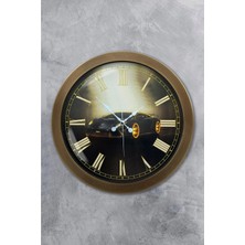 Kasva Concept Hediyelik 36 cm Eskitme Metal Araba Duvar Saati