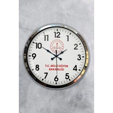 Kasva Concept 40 cm Krom Metal Milli Eğitim Duvar Saati